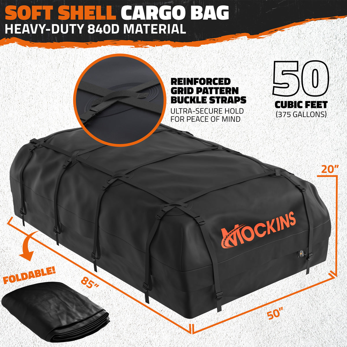 90"x50"x5" XXL Roof Carrier & 50 Cu Ft Roof Bag