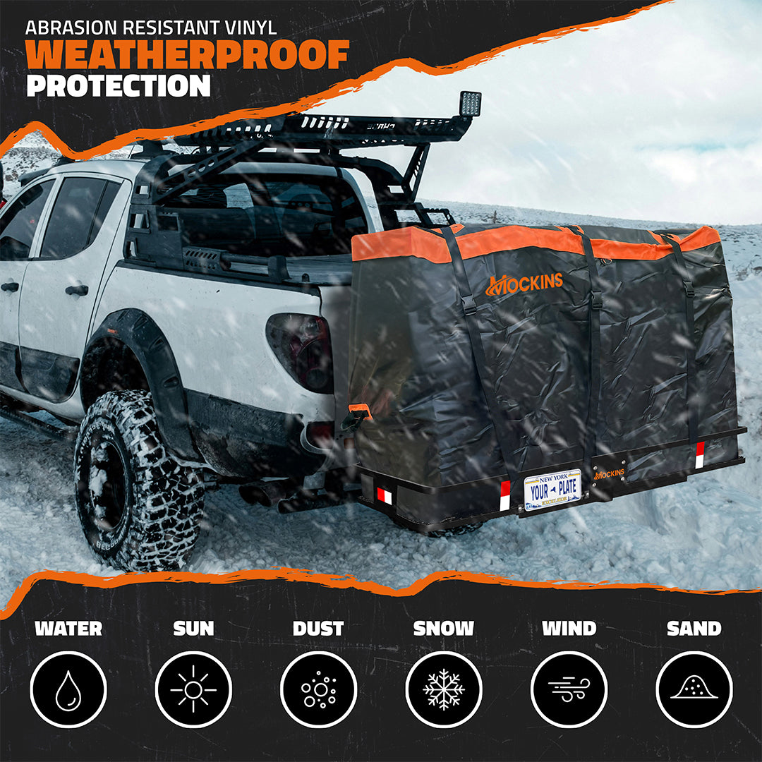 60"x24"x6" Hitch Carrier & 30 Cu Ft Cargo Bag + Packing Cubes