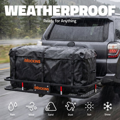 60"x20"x6" Hitch Carrier with 6" Shank Rise & 20 Cu Ft Cargo Bag