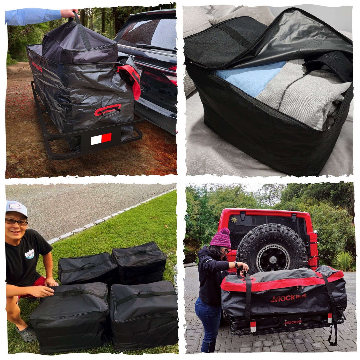48"x18"x6" Hitch Carrier & 15 Cu Ft Cargo Bag + Packing Cubes