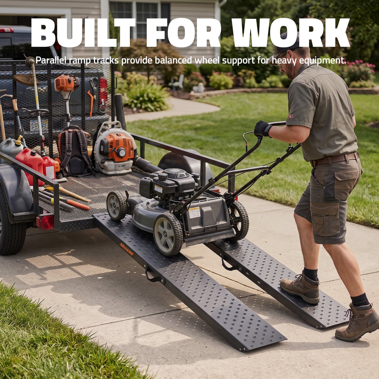 Heavy-Duty 1400 Lbs. Capacity Steel Loading Ramp Set (2-Pack)