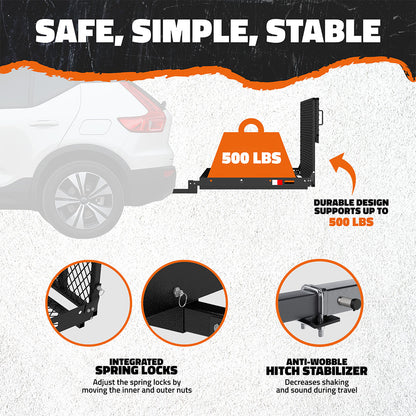 40"x40"x4" Square Wheelchair Hitch Carrier with Ramp