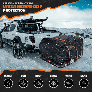 Mockins 60x24x6 Tow Hitch Cargo Rack With 25 Cu.Ft. Cargo Bag – Universal Fit