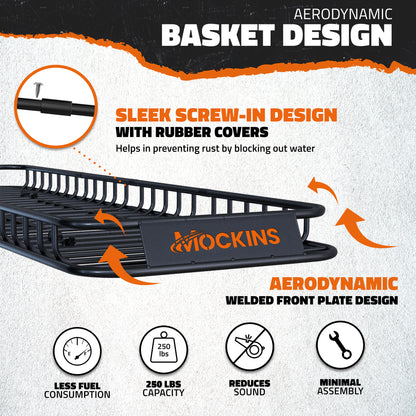 85"x24"x4" Narrow Roof Rack Carrier & 20 Cu Ft Roof Bag