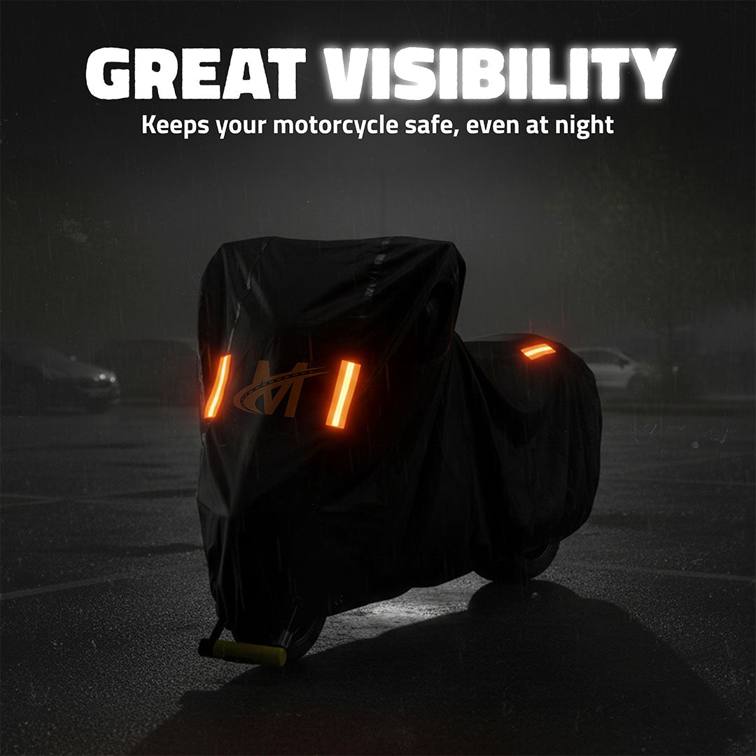 91"x49"x39" Heavy Duty 250g PVC Motorcycle Cover with Cotton Lining