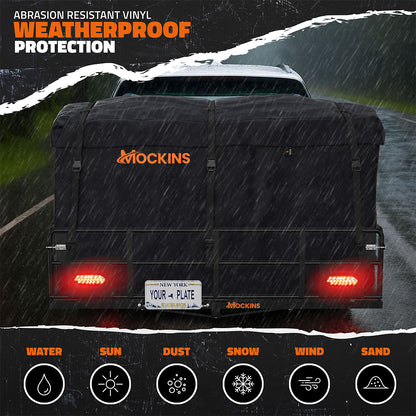 66"x30"x14" XL High Rail Hitch Carrier + Rear Lights & 45 Cu Ft Cargo Bag