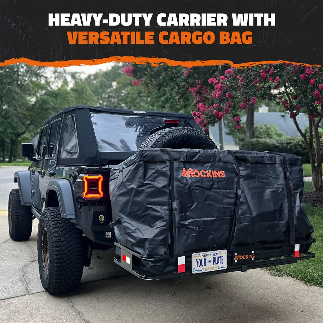 60"x24"x6" Hitch Carrier & 25 Cu Ft Cargo Bag