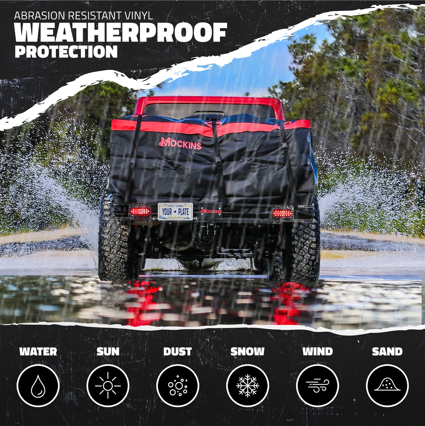 70"x30"x6" XL Hitch Carrier + Rear Lights & 40 Cu Ft Cargo Bag