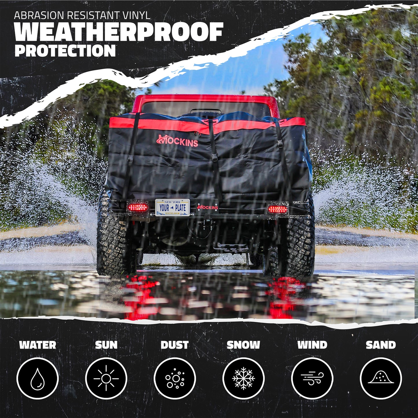 70"x30"x6" XL Hitch Carrier + Rear Lights & 40 Cu Ft Cargo Bag