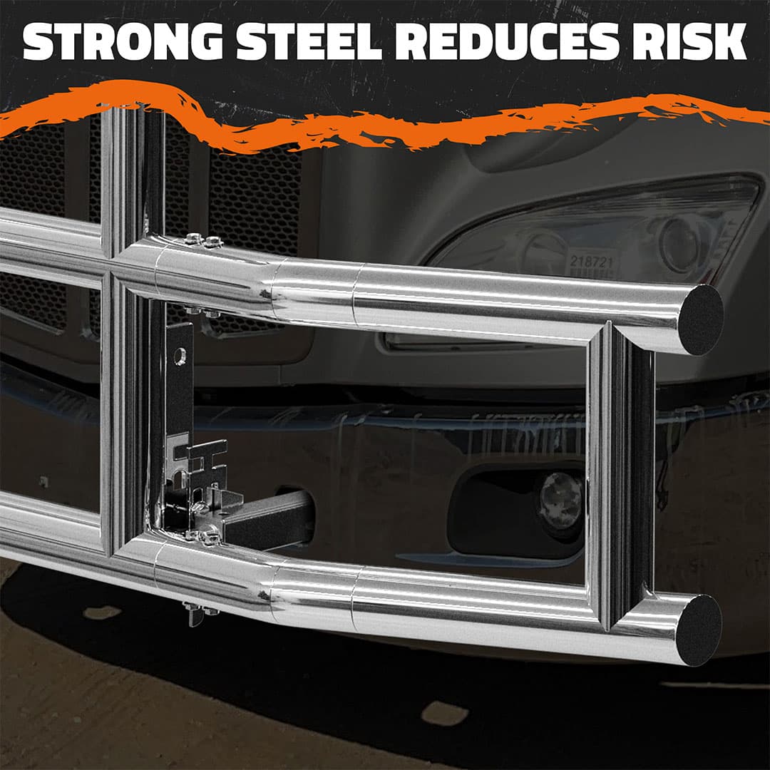 90"x11.5"x25.5" Front Bumper Guard with Mounting Brackets for Peterbilt 386 / 587