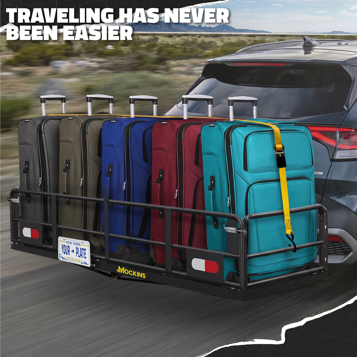 60"x24"x14" High Rail Hitch Carrier & 30 Cu Ft Cargo Bag