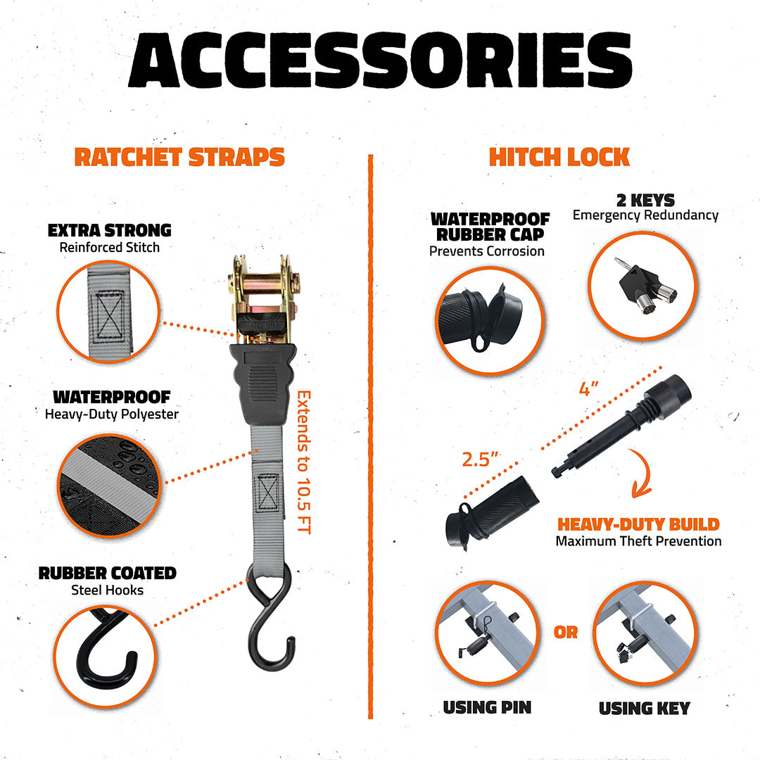 49"x22"x7" Lightweight Aluminum Hitch Carrier & 20 Cu Ft Cargo Bag