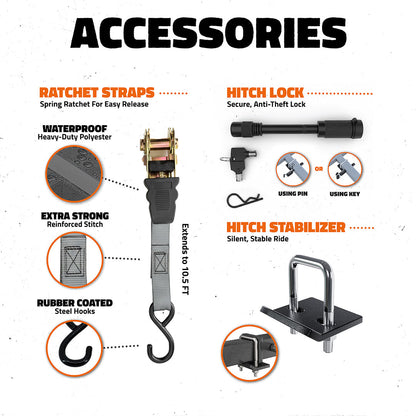 50"x29"x8" Aluminum Hitch Carrier with Ramp