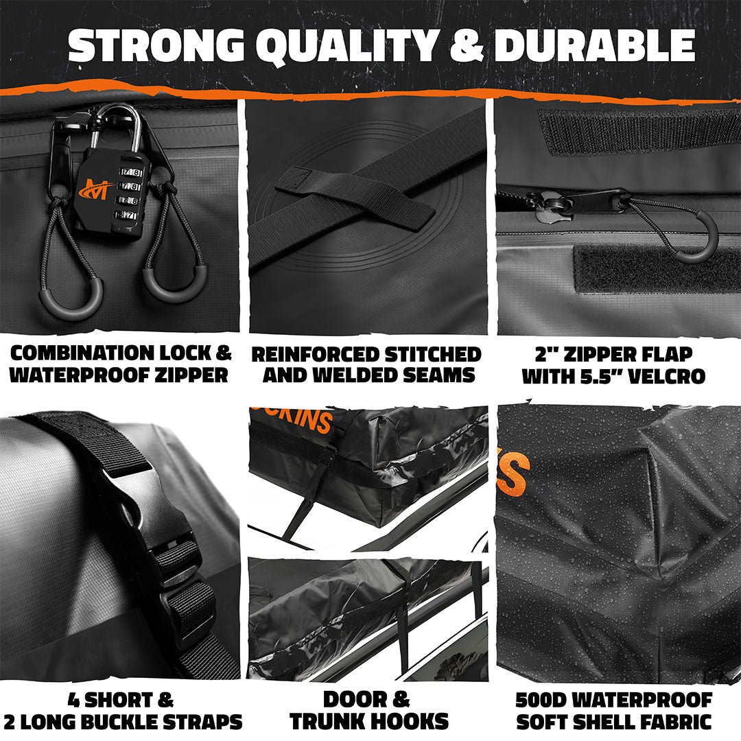 35 Cu Ft. Black Waterproof Roof Cargo Bag (60"x 42"x 24")