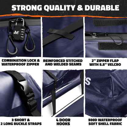 30 Cu Ft. Navy Blue Waterproof Roof Cargo Bag 60"x43"x20"