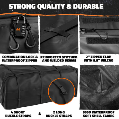 90"x50"x6" XXL Roof Carrier & 50 Cu Ft Roof Bag