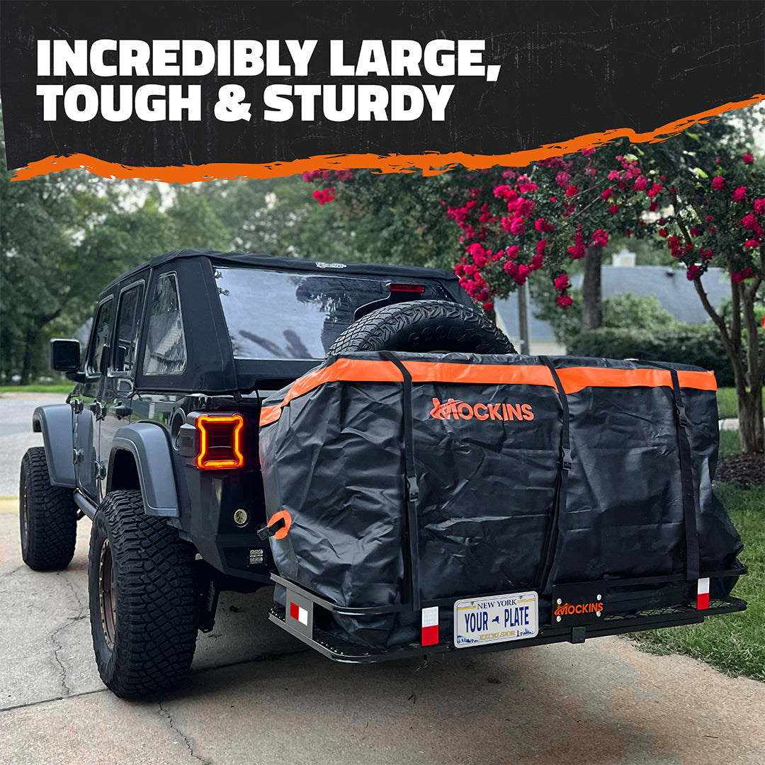 60"x24"x6" Hitch Carrier & 30 Cu Ft Cargo Bag + Packing Cubes