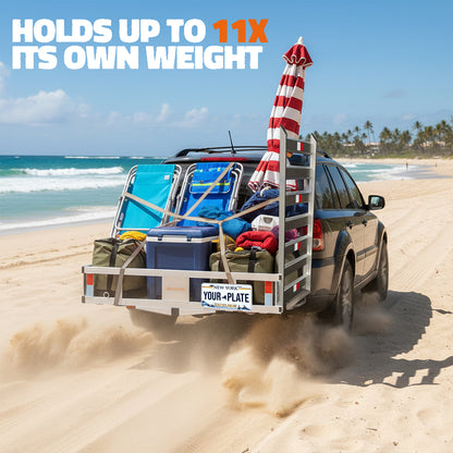 50"x29"x8" Aluminum Hitch Carrier with Ramp