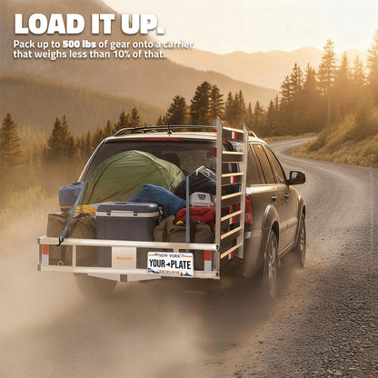 50"x29"x8" Aluminum Hitch Carrier with Ramp