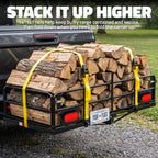 60"x24"x14" High Rail Hitch Carrier + Rear Lights & 30 Cu Ft Cargo Bag