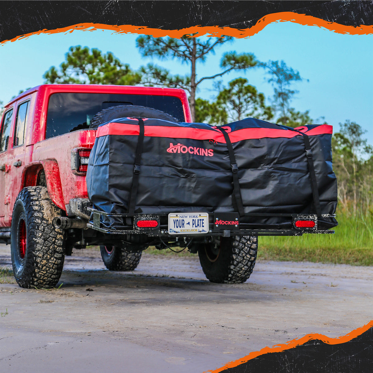60"x20"x6" Hitch Carrier + Rear Lights