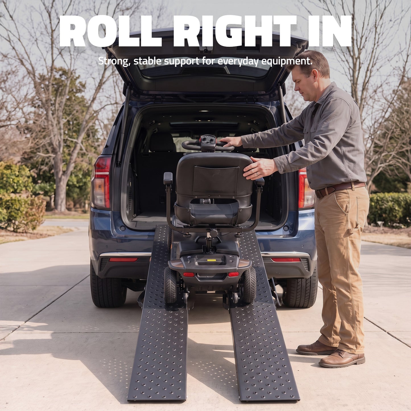 Heavy-Duty 1400 Lbs. Capacity Steel Loading Ramp Set (2-Pack)