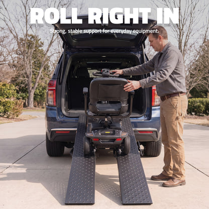 Heavy-Duty 1400 Lbs. Capacity Steel Loading Ramp Set (2-Pack)