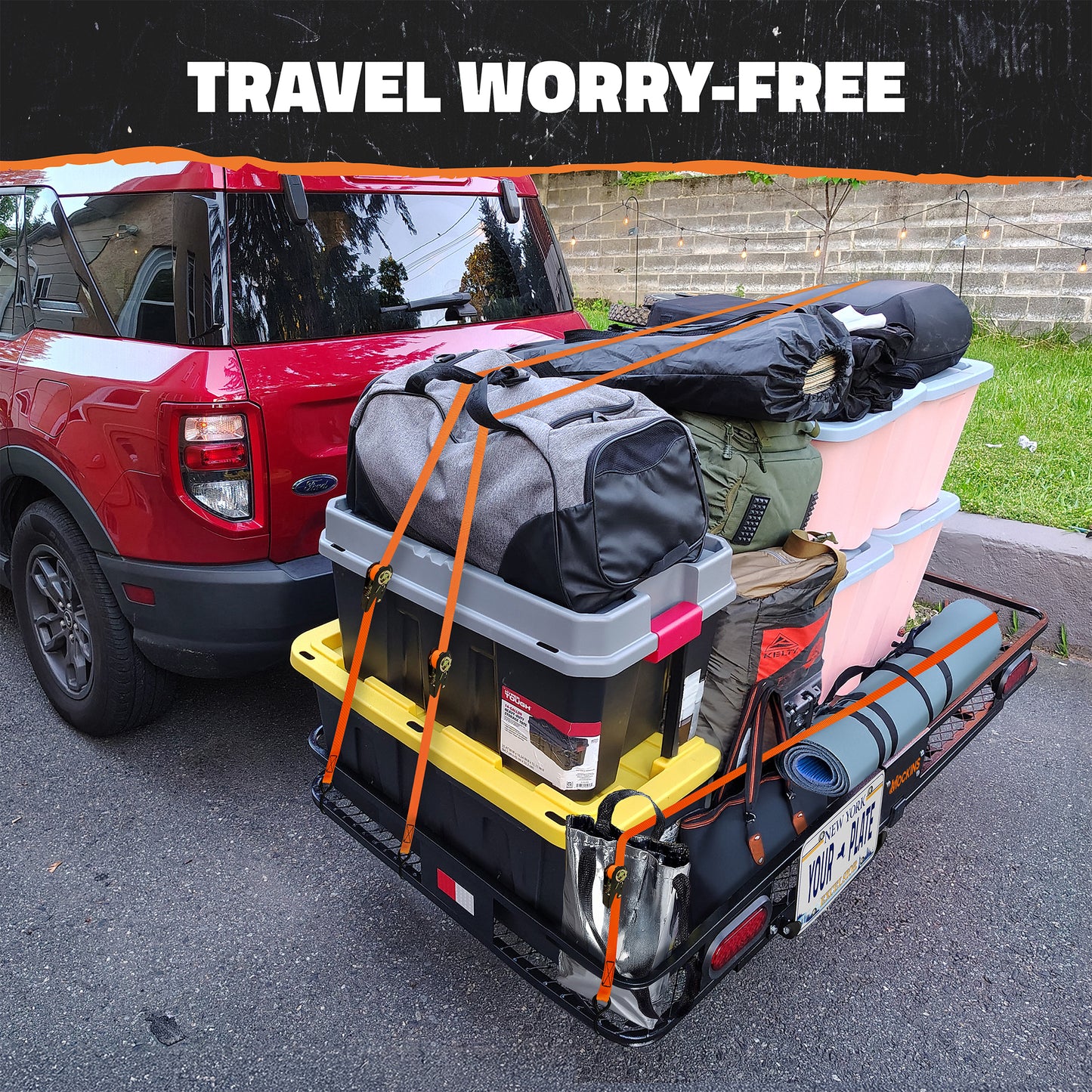 72"x36"x6" XXL Hitch Carrier + Rear Lights