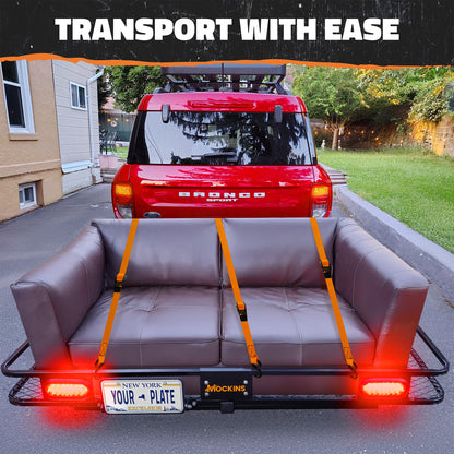 72"x36"x6" XXL Hitch Carrier + Rear Lights & 50 Cu Ft Cargo Bag