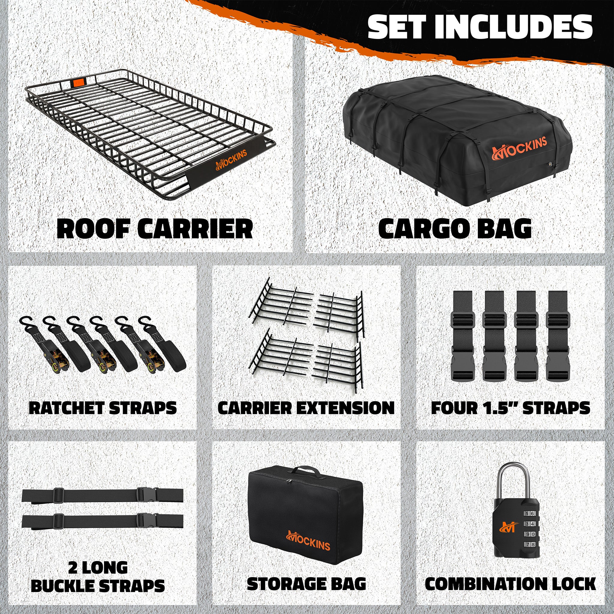 XXL Roof Carrier & 50 Cu Ft Roof Bag Set for Summer Adventures