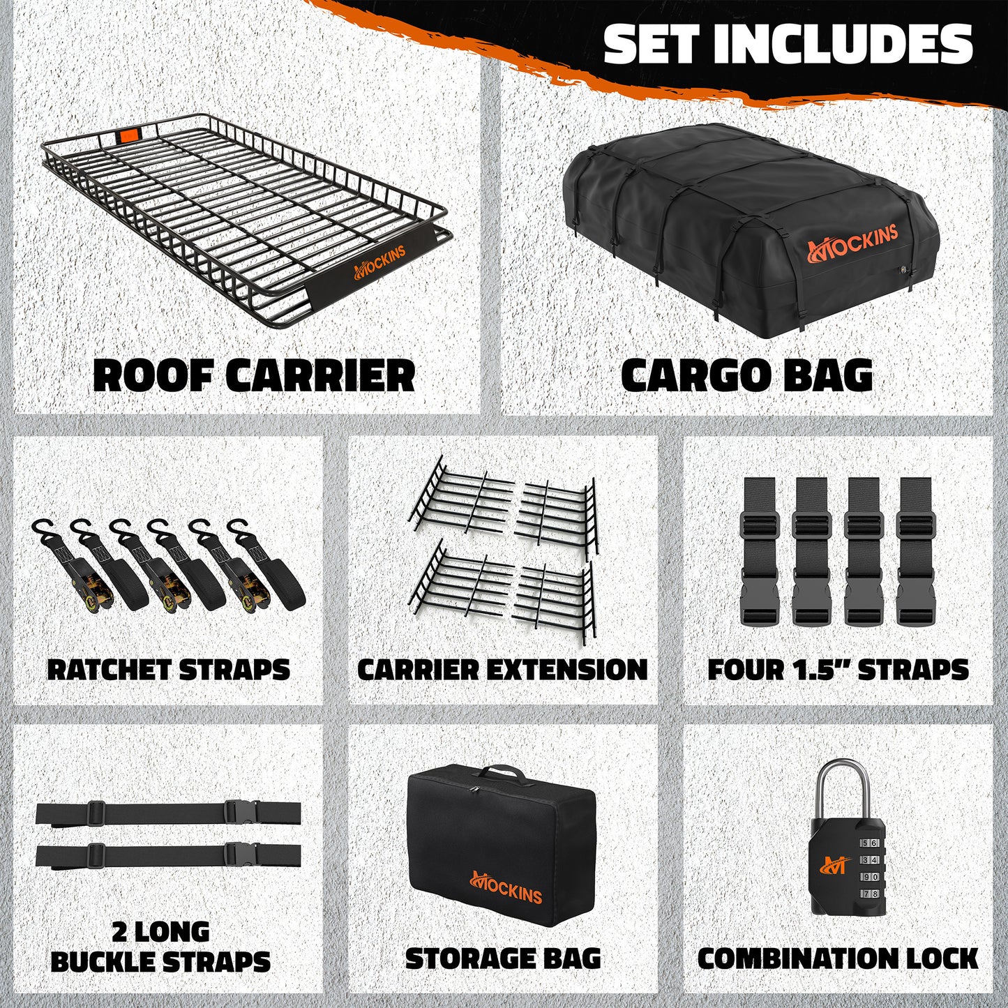 90"x50"x5" XXL Roof Carrier & 50 Cu Ft Roof Bag