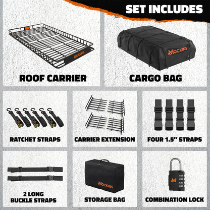 90"x50"x5" XXL Roof Carrier & 50 Cu Ft Roof Bag