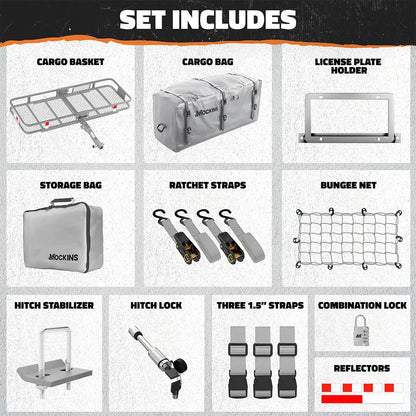 60"x20"x6" Hitch Carrier & 16 Cu Ft Cargo Bag