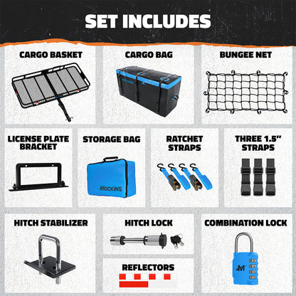 60"x24"x6" Hitch Carrier & 25 Cu Ft Cargo Bag