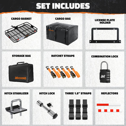 60"x36"x6" Hitch Carrier & 35 Cu Ft Cargo Bag
