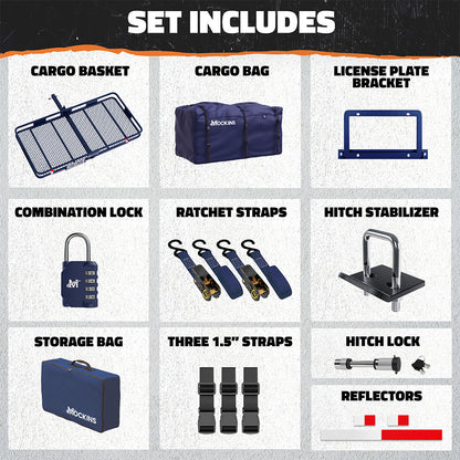 60"x30"x6" Navy Hitch Carrier & 30 Cu Ft Navy Cargo Bag