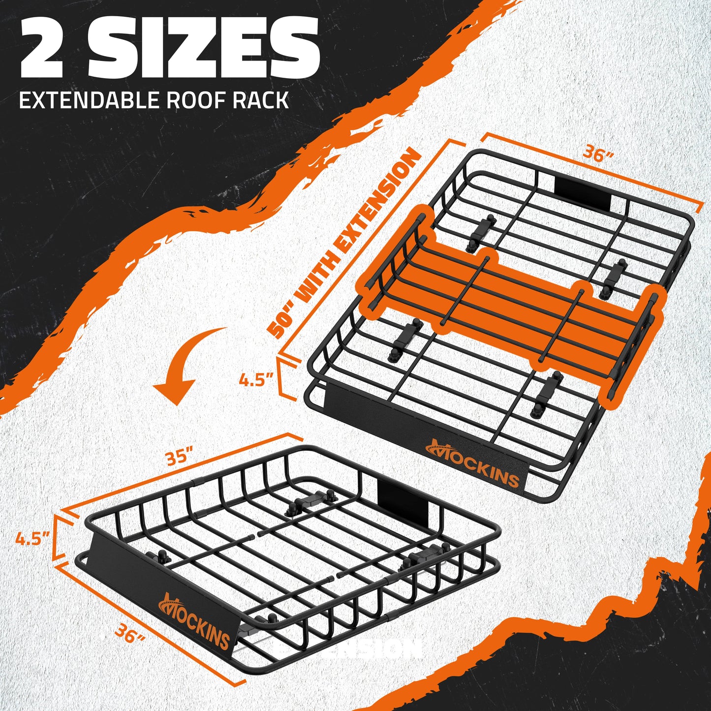 50"x36"x4.5" Extendable Rooftop Carrier