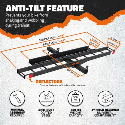 73" Hitch Motorbike Carrier & Loading Ramp