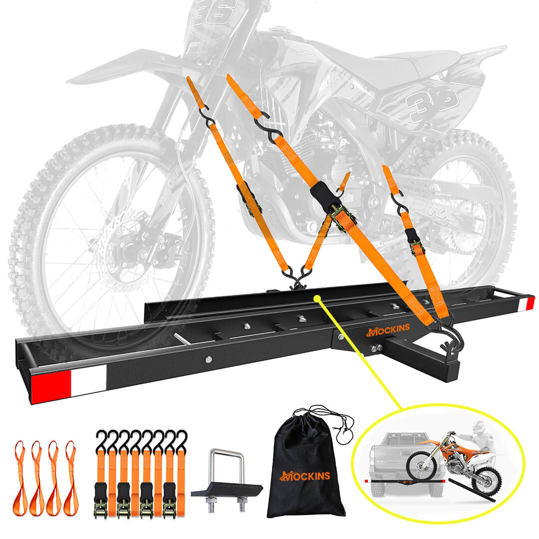 Heavy-Duty Anti-Tilt Hitch Motorbike Carrier w/ Ramp – Mockins
