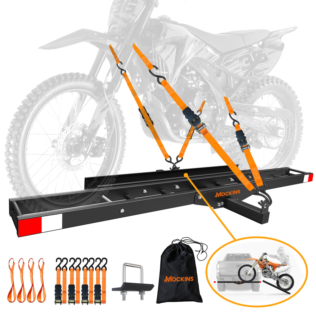 Heavy-Duty Anti-Tilt Hitch Motorbike Carrier w/ Ramp – Mockins