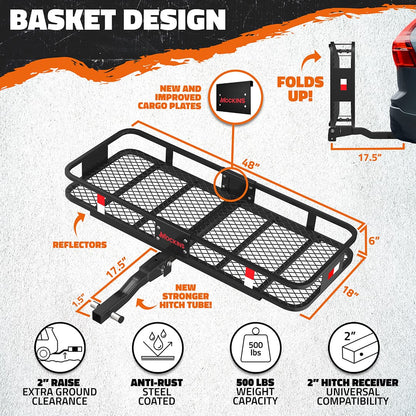 48"x18"x6" Hitch Carrier & 15 Cu Ft Cargo Bag + Packing Cubes