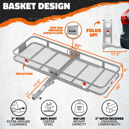 60"x20"x6" Hitch Carrier & 16 Cu Ft Cargo Bag