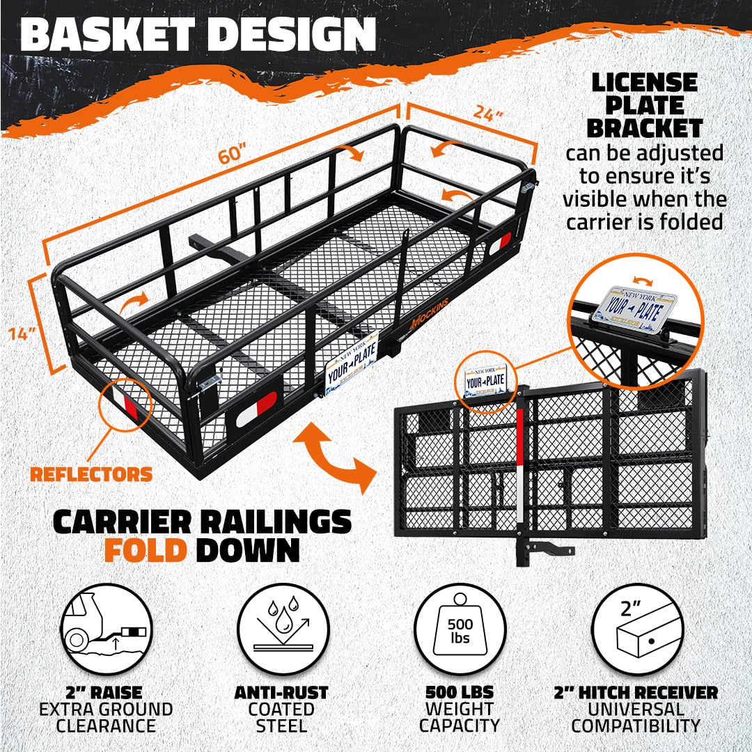 60"x24"x14" High Rail Hitch Carrier