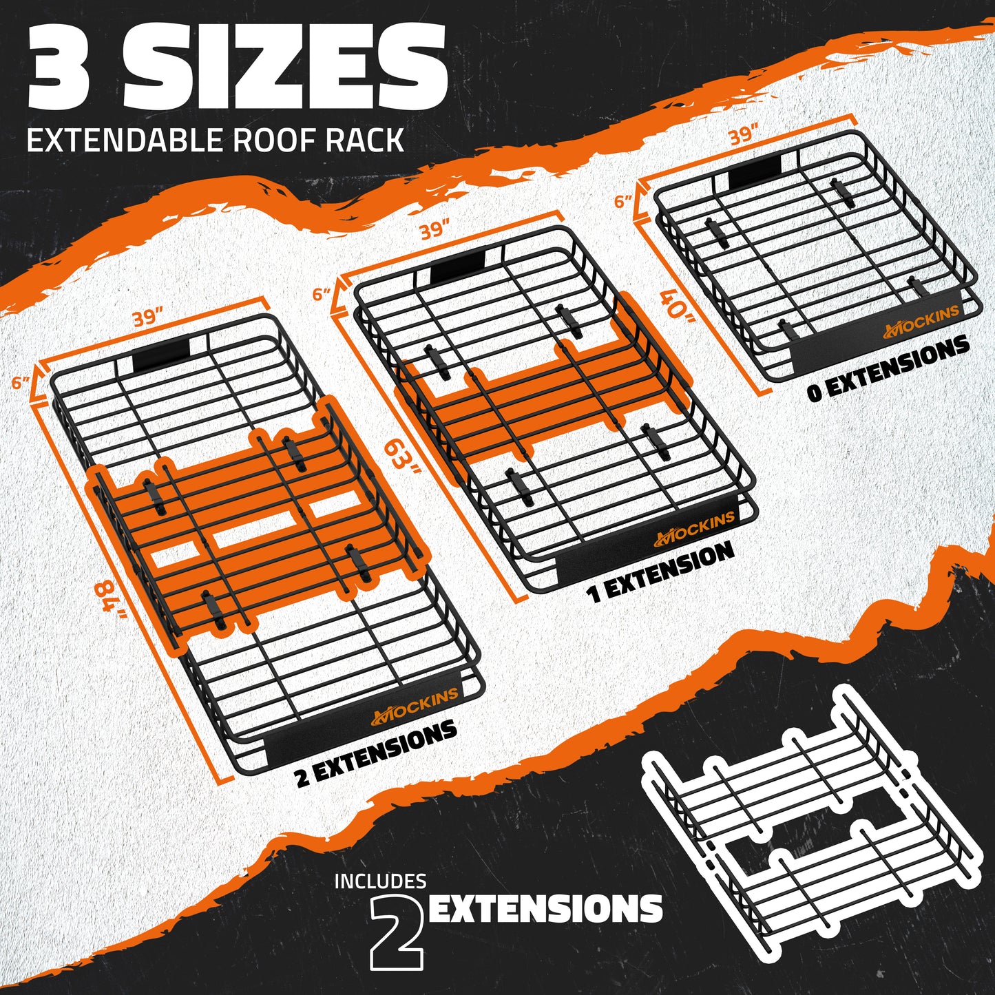 84"x39"x6" Extendable Rooftop Carrier