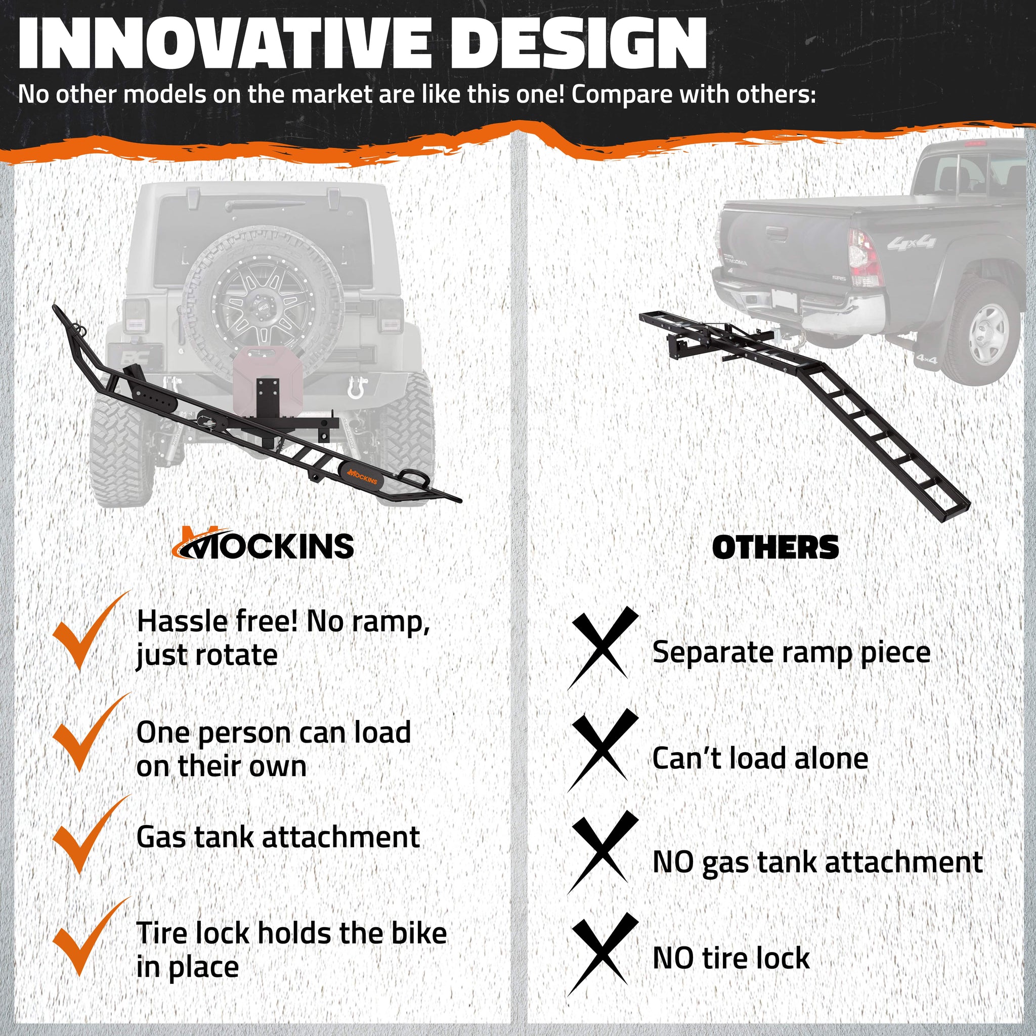 Hitch Ramp 500 lbs.Capacity Dirt Bike Trailer Hitch Carrier with Tilting Loading ...