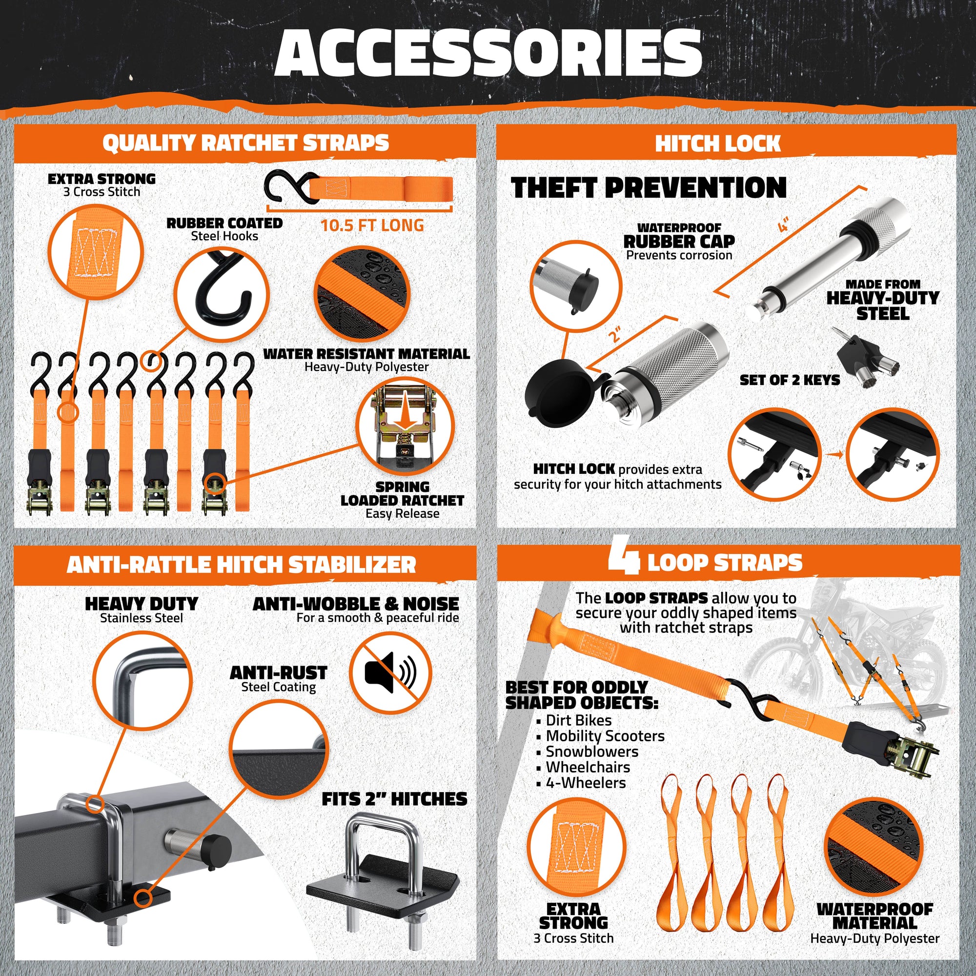 500 lbs.Capacity Dirt Bike Trailer Hitch Carrier with Tilting Loading