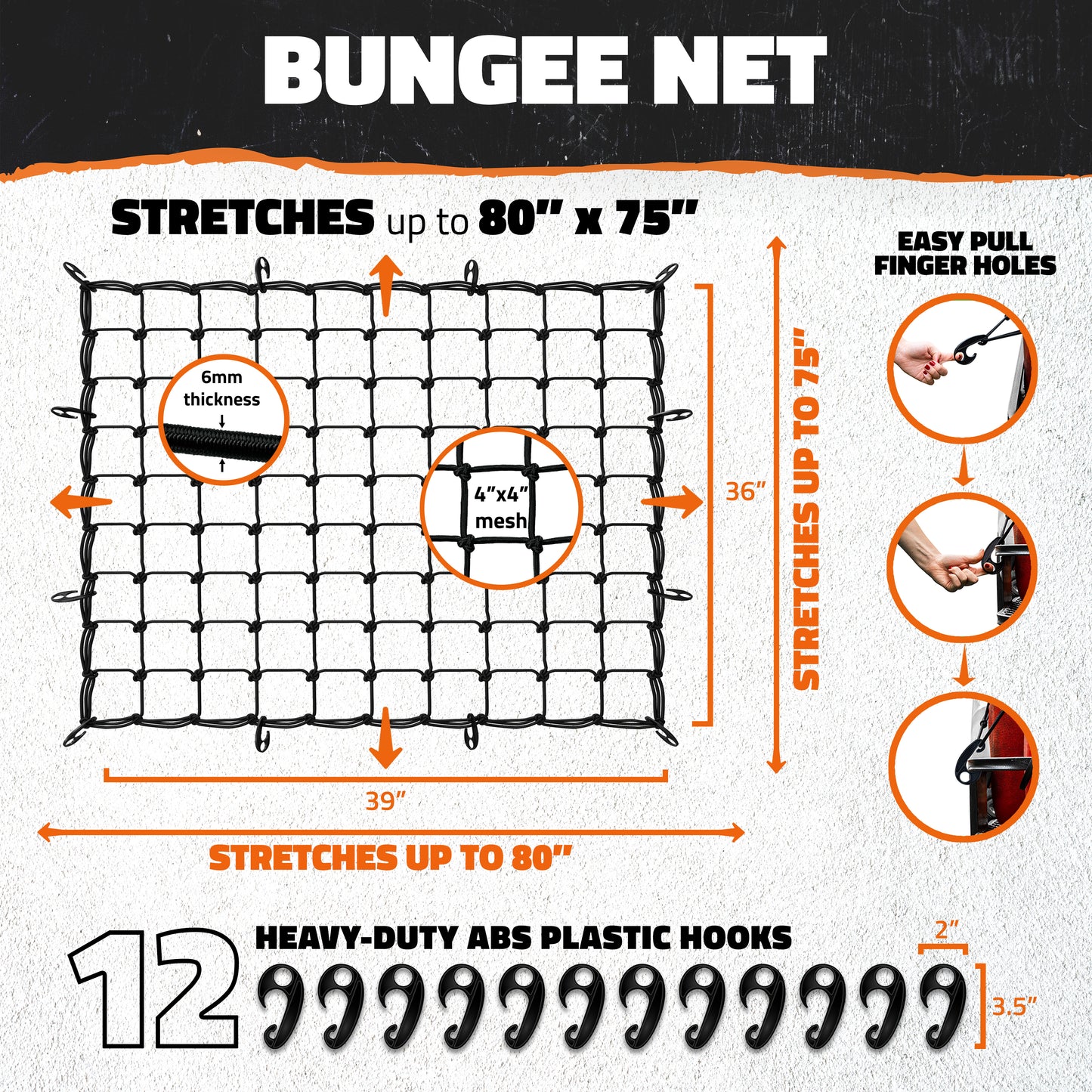 Heavy-Duty Cargo Bungee Nets