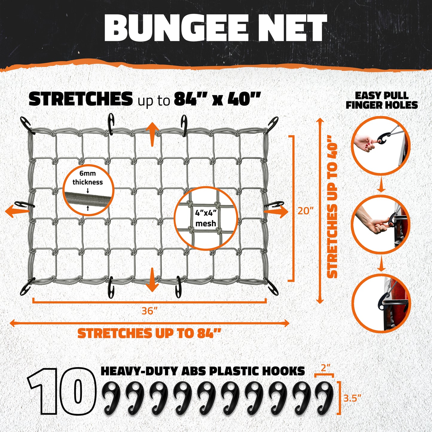 Heavy-Duty Cargo Bungee Nets