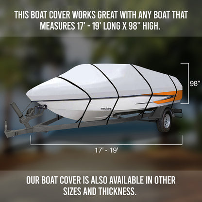 This Boat Cover Works Great With Any Boat That Measures 17' - 19' Long x 98" High